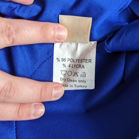 EllaBella Cobalt Blue Blouson Formal Dress - Size 3 with Lace  Details - Picture 9 of 10